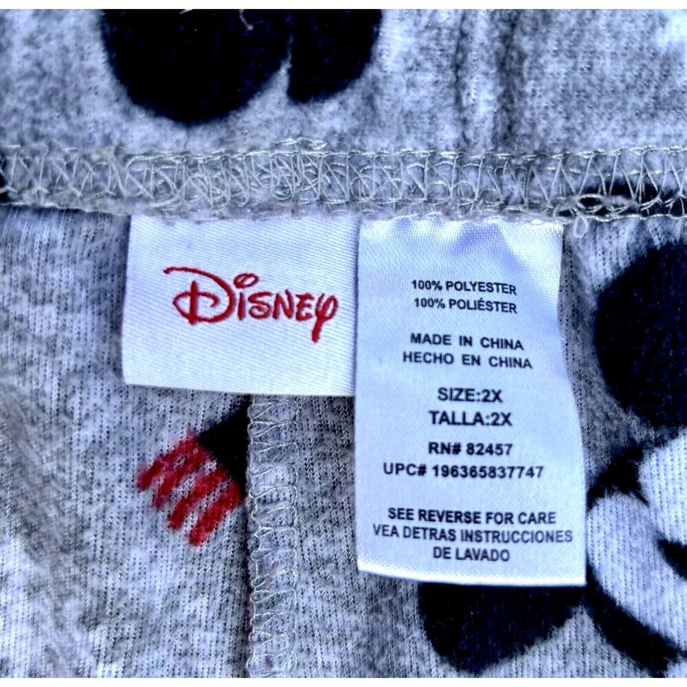 Womens Plus Size 2X 18W-20W Fleece Mickey Mouse Scarf Pajamas Disney Sleepwear - Picture 3 of 3